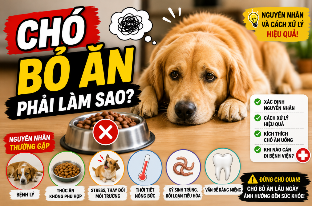 Chó Bỏ Ăn Phải Làm Sao? Cẩm Nang Xử Lý Nhanh